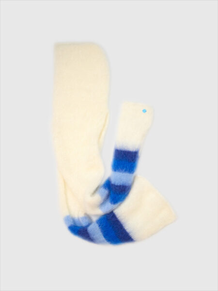 Hooded Scarf Cream Cobalt