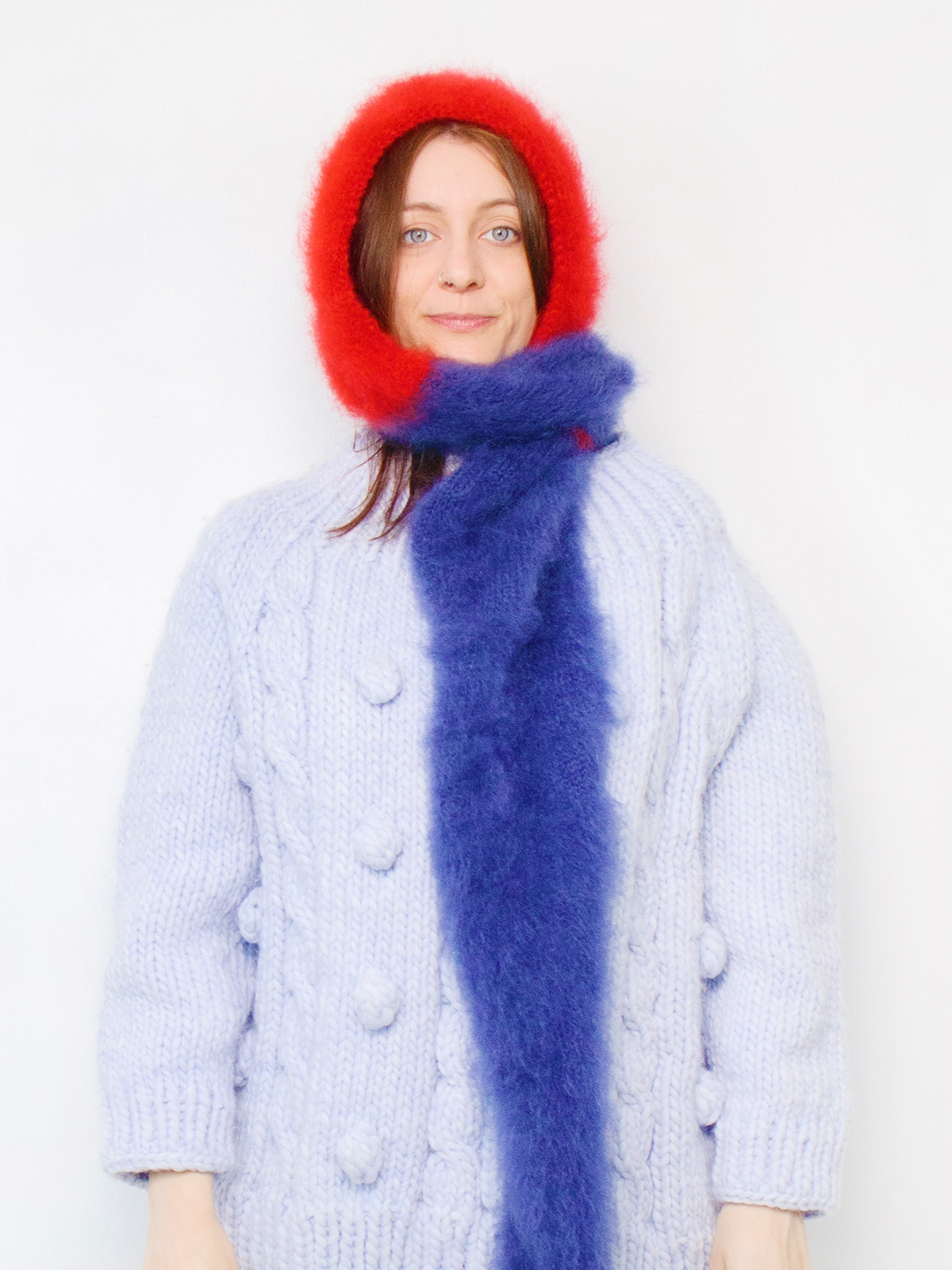 Hooded Scarf Scarlet Midnight