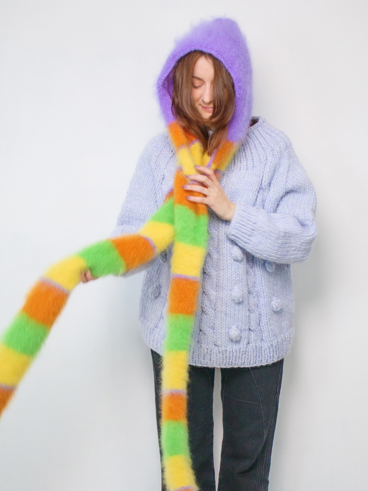 Hooded Scarf Violet Prism